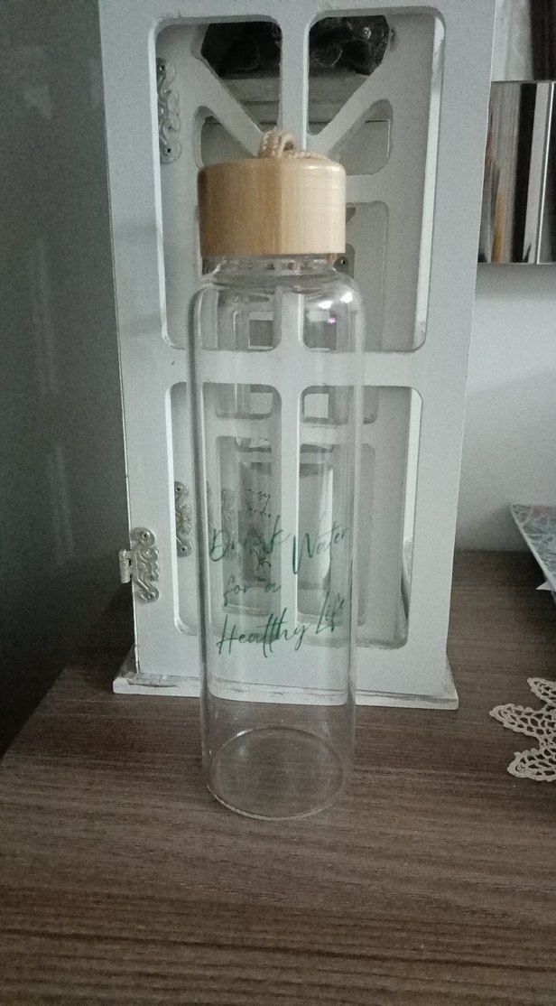 Cam  500 ML bambu kapak Su Şişesi - Görsel 4