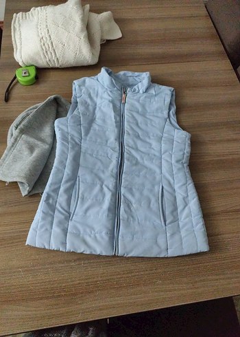 Gri Fermuarlı Kiz çocuk Kolsuz şişme Yelek - Görsel 3