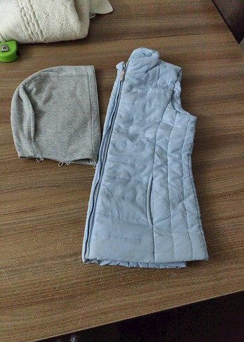 Gri Fermuarlı Kiz çocuk Kolsuz şişme Yelek - Görsel 2