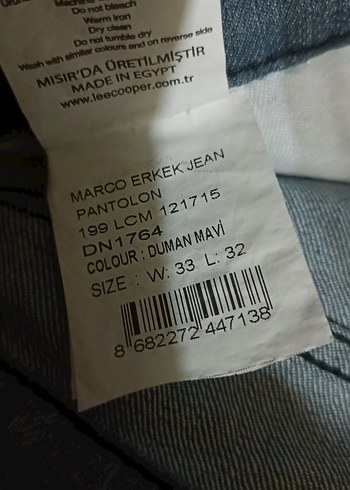 Erkek Lee Cooper Jean Pantolon - Görsel 20