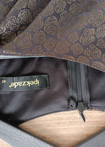 Uzun Kollu  halı jakar kumaş Elbise - Görsel 4