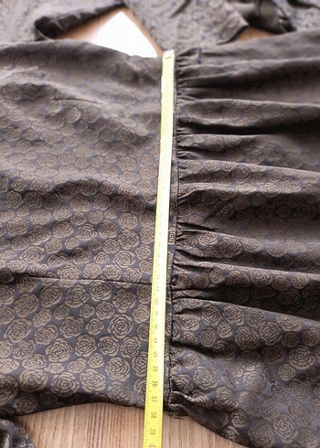 Uzun Kollu  halı jakar kumaş Elbise - Görsel 11