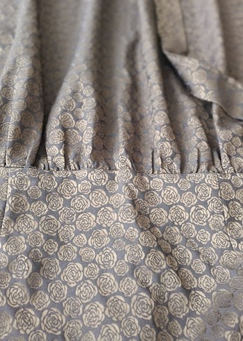 Uzun Kollu  halı jakar kumaş Elbise - Görsel 9