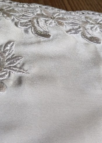 İşlemeli Beyaz gelinlik Örtü - Görsel 8