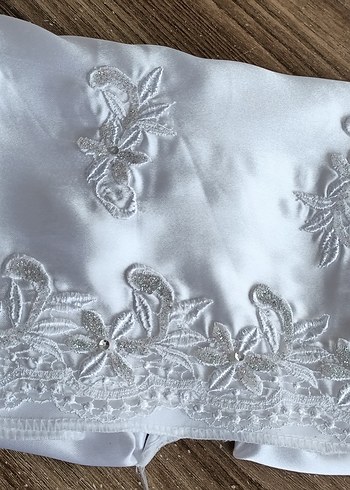 İşlemeli Beyaz gelinlik Örtü - Görsel 7