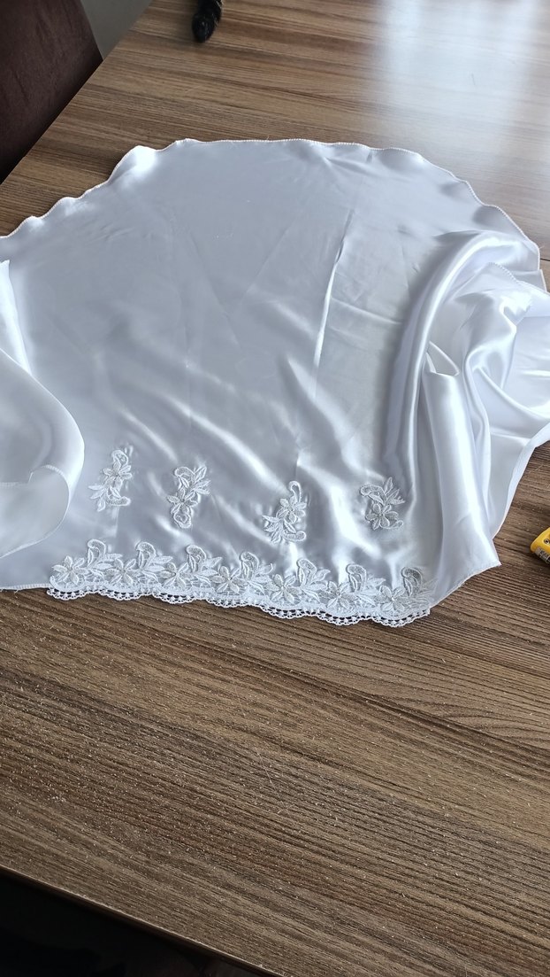 İşlemeli Beyaz gelinlik Örtü - Görsel 3