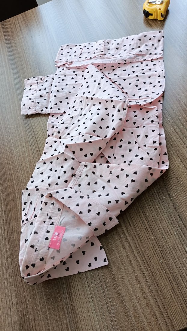 Pembe Kalp Desenli Uzun Kollu Kadın Gömlek - Görsel 2