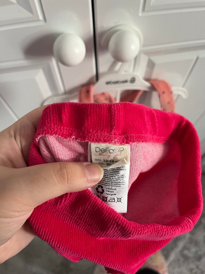 Pembe Kız Çocuk Fitilli Tayt - Görsel 2