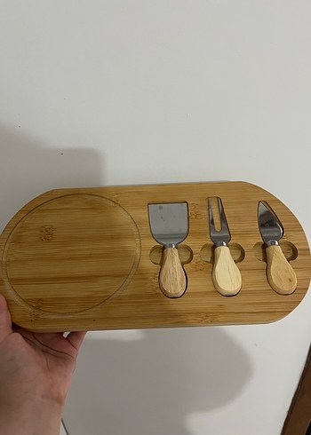 Parlak Bej Bambu sunum tabağı - Görsel 4