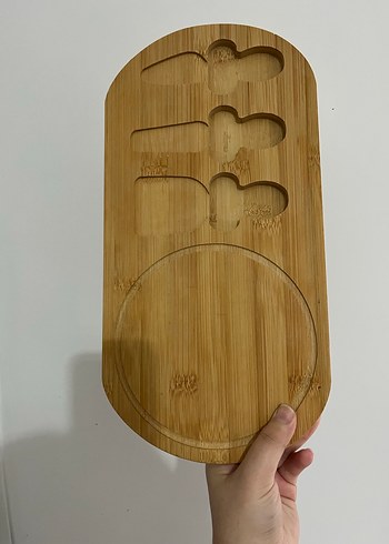 Parlak Bej Bambu sunum tabağı - Görsel 5