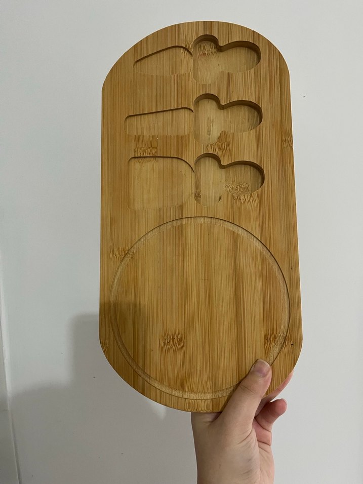 Parlak Bej Bambu sunum tabağı - Görsel 5