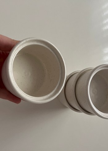 Beyaz Seramik Küçük Saklama Kapları suffle kabı - Görsel 2