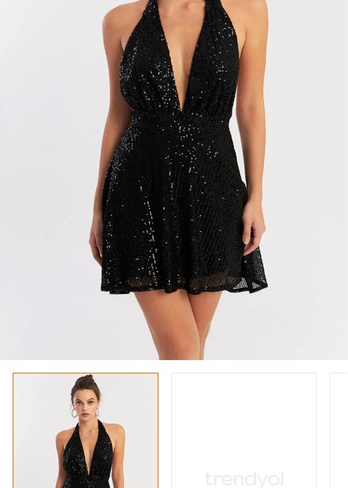 pul payet mini elbise - Görsel 2