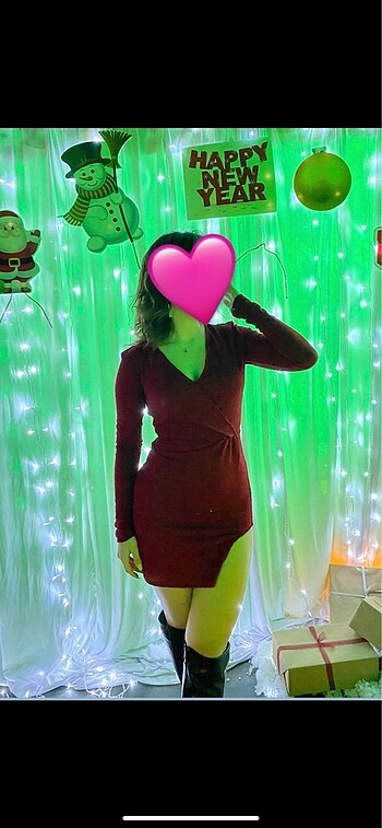 simli kırmızı mini elbise