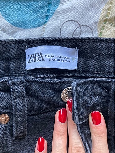 Zara zara siyah cropped flared mid rise jean 34 beden