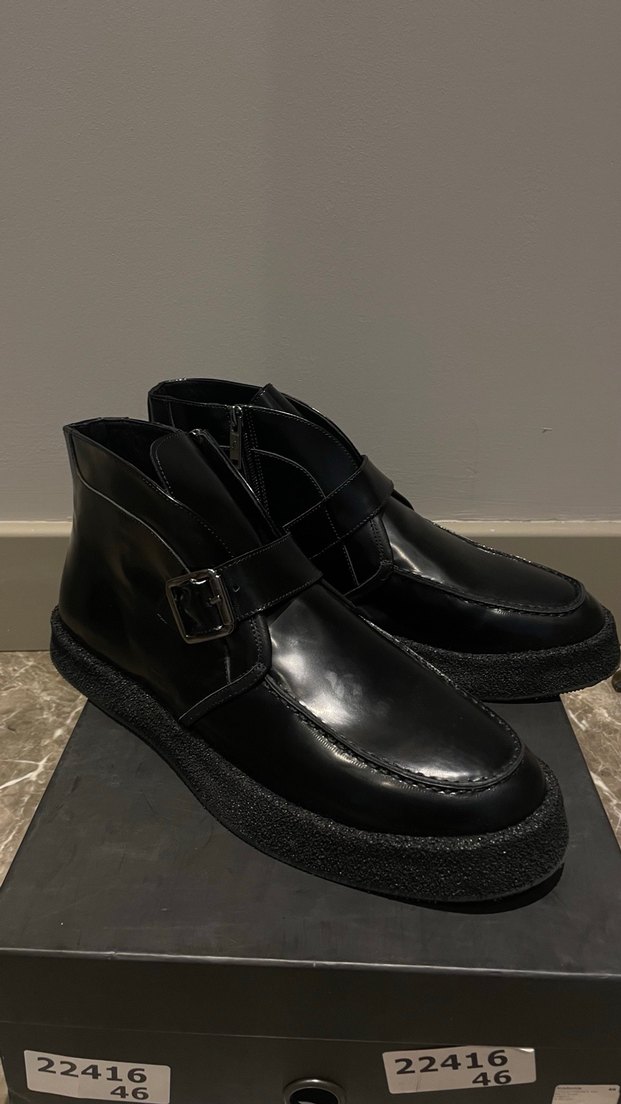 Academia Kemer Detaylı Parlak Siyah Erkek Deri Bot - Görsel 3