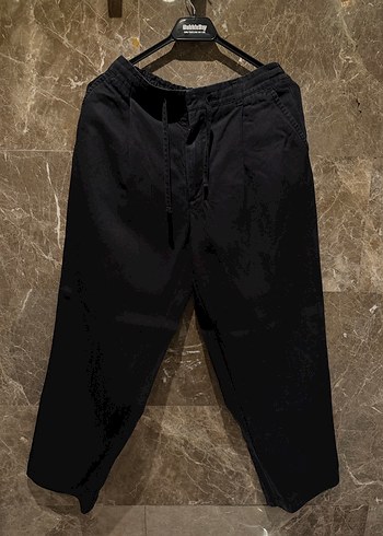 Les Benjamins Siyah Keten kumaş pantalon - Görsel 4