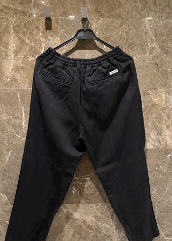 Les Benjamins Siyah Keten kumaş pantalon - Görsel 5