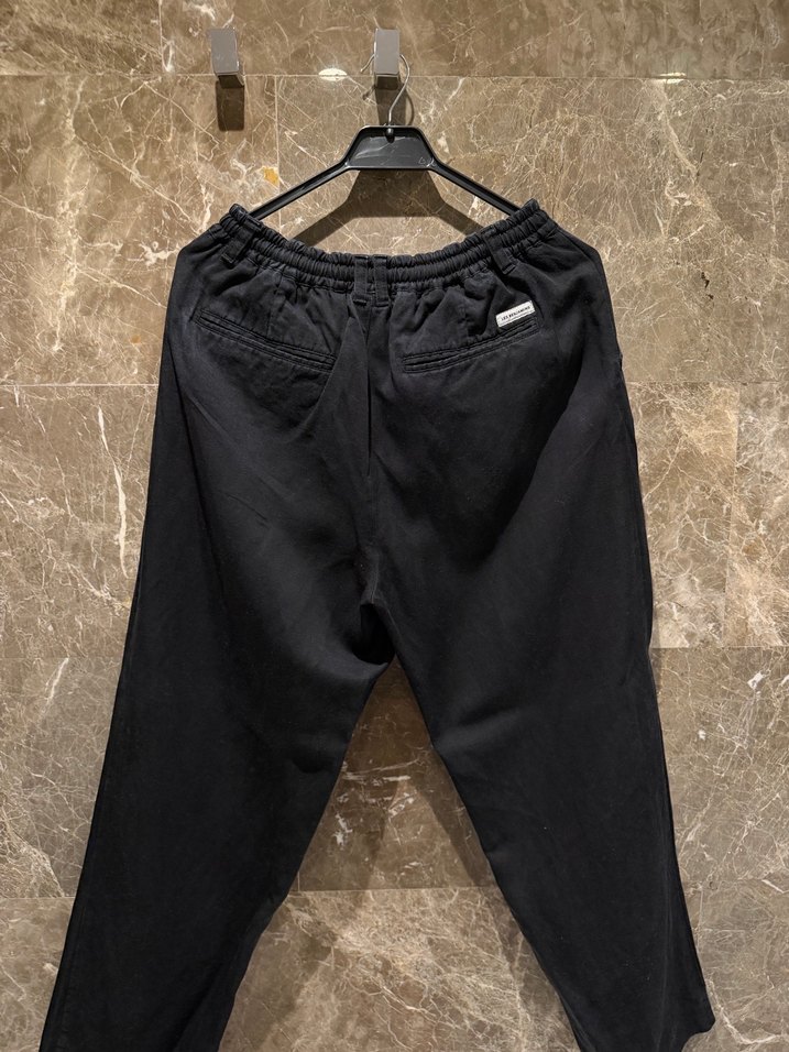 Les Benjamins Siyah Keten kumaş pantalon - Görsel 5