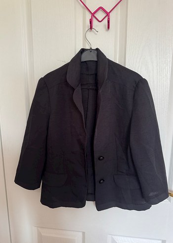 Düğmeli Siyah Blazer Ceket