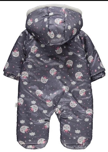 Gri Kapüşonlu Bebek Kış Tulumu - Görsel 2