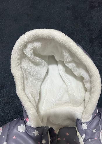 Gri Kapüşonlu Bebek Kış Tulumu - Görsel 10