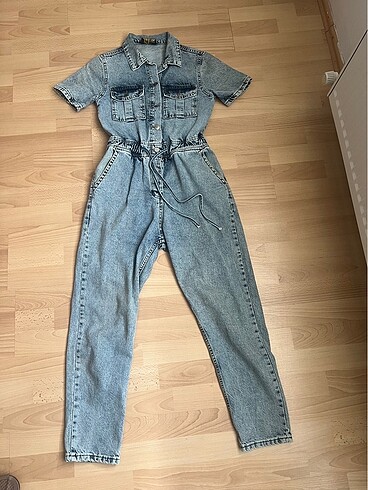 s Beden mavi Renk Zara kot jean tulum