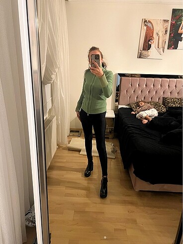 m Beden yeşil Renk Stradivarius polar mont