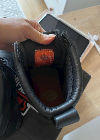 Siyah Deri Biker Bot, Tokalı, Harley-Davidson - Görsel 4