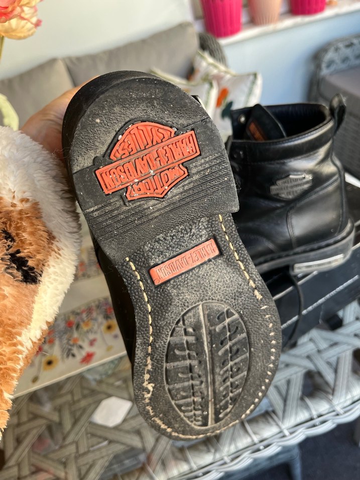 Siyah Deri Biker Bot, Tokalı, Harley-Davidson - Görsel 3