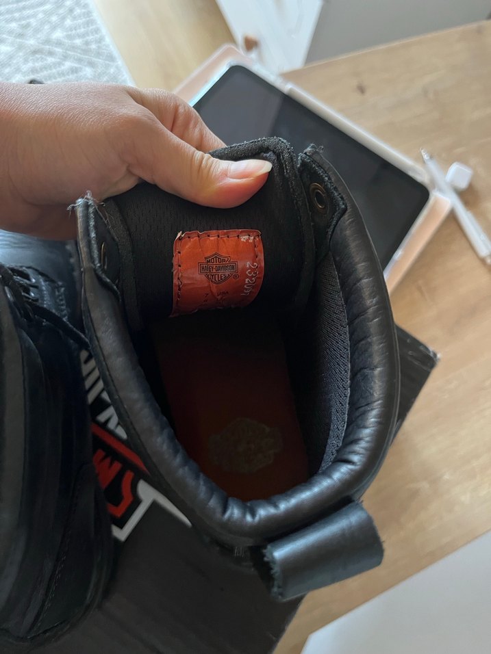 Siyah Deri Biker Bot, Tokalı, Harley-Davidson - Görsel 4