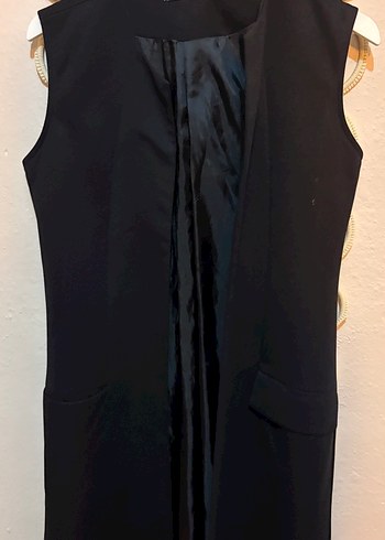 Kadın Siyah Uzun Kesim Blazer Yelek 36 beden - Görsel 2