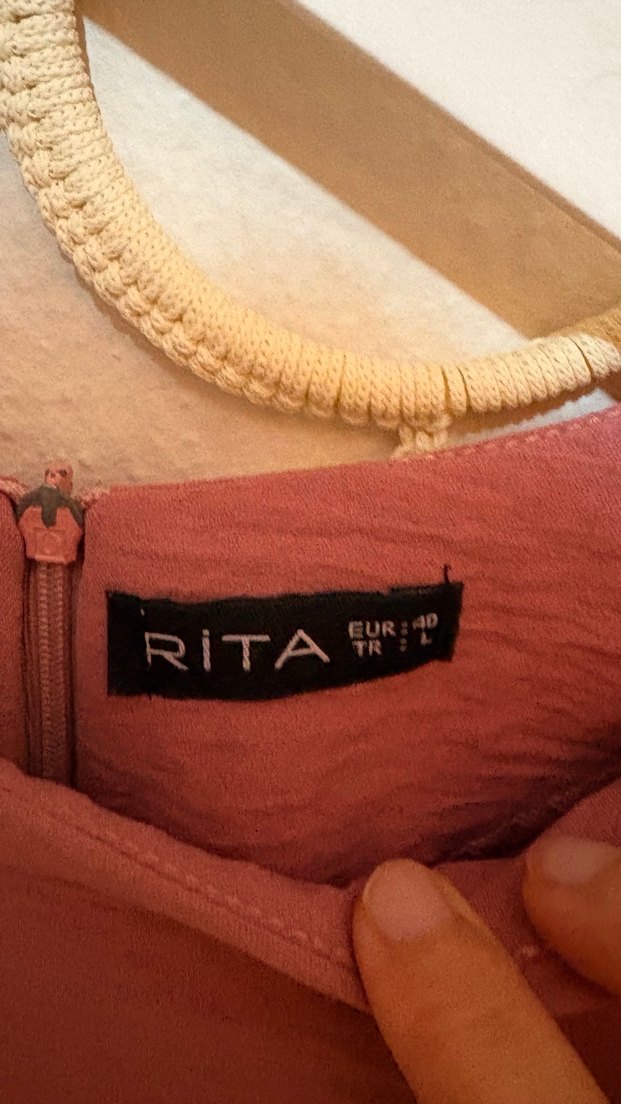 Pembe Uzun Kollu Salaş Tunik tesettür giyim L beden - Görsel 5