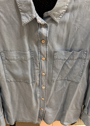 Mango Düğmeli Mavi Denim Gömlek S beden - Görsel 2