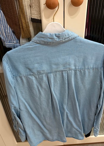 Mango Düğmeli Mavi Denim Gömlek S beden - Görsel 3