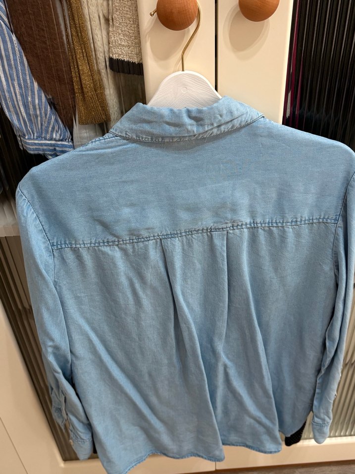Mango Düğmeli Mavi Denim Gömlek S beden - Görsel 3