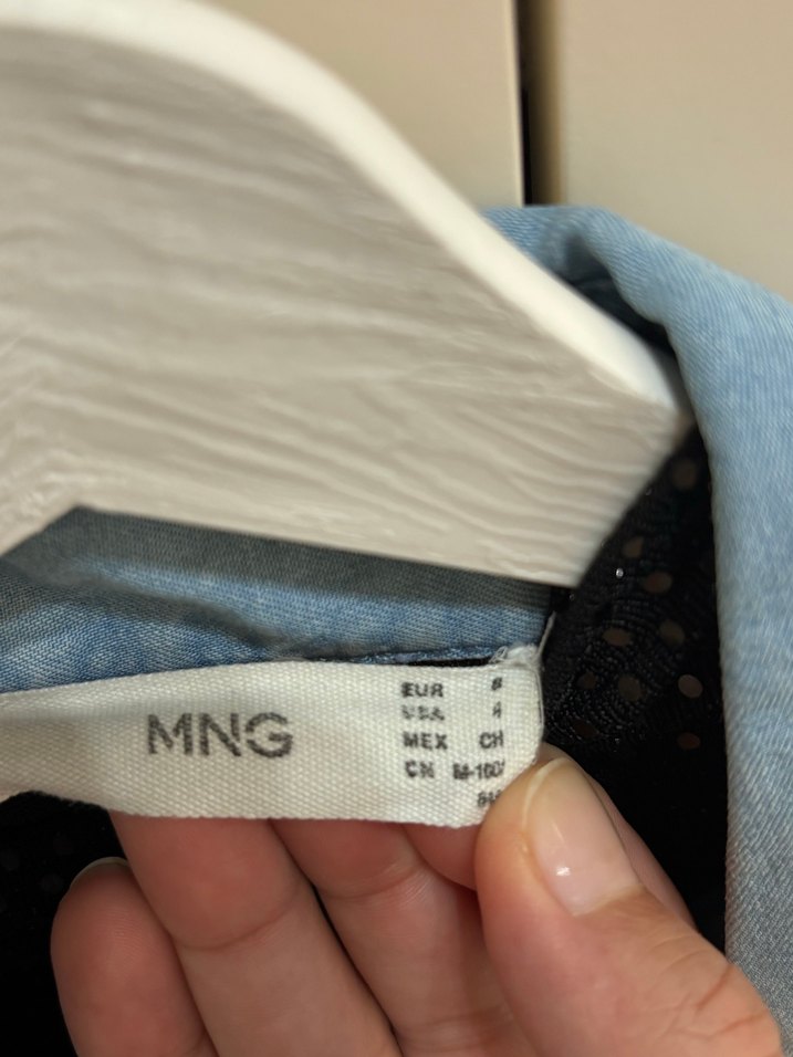 Mango Düğmeli Mavi Denim Gömlek S beden - Görsel 4