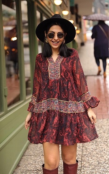 ZARA MODEL ETNİK ELBİSE M BEDEN