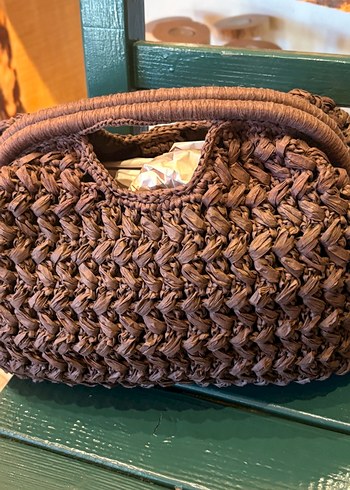 Kahverengi Örgü Kadın Çantası mango model - Görsel 5