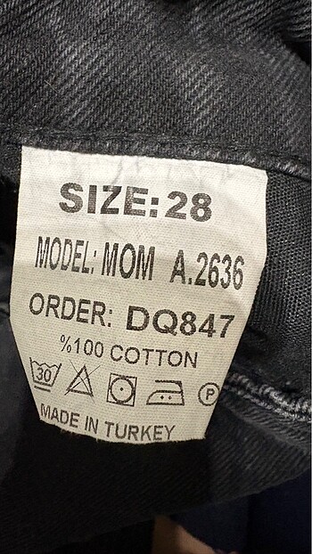 Mom jean kül grisi 28 beden - Görsel 4