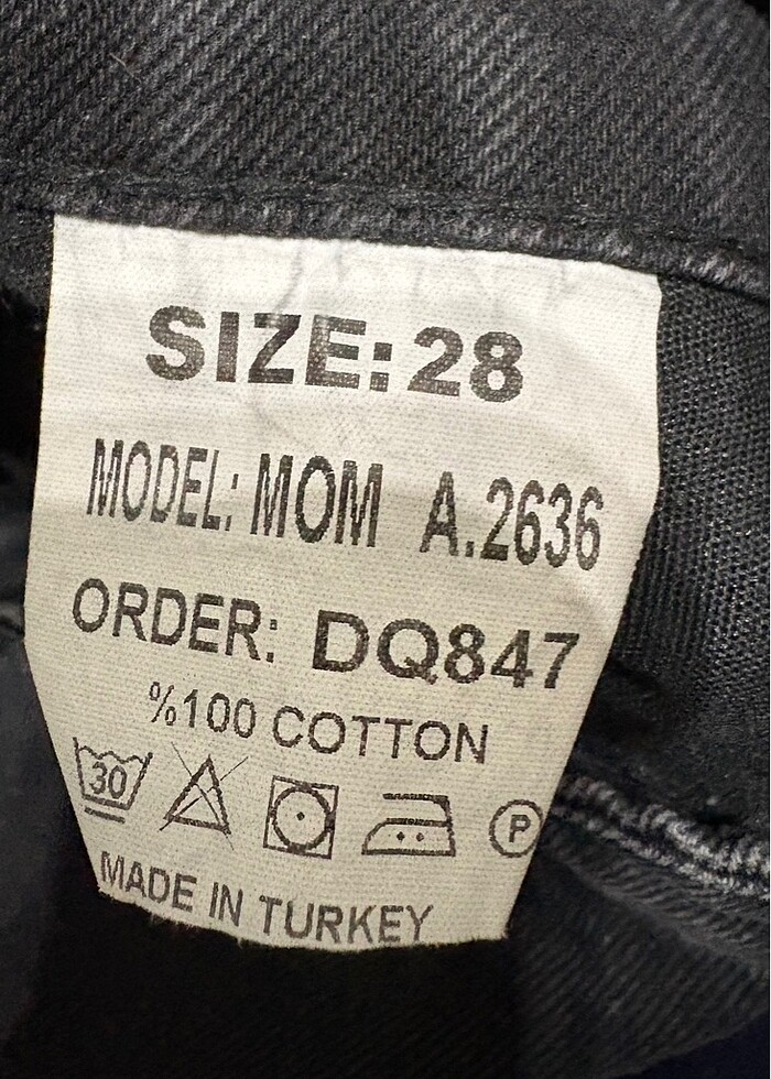 Mom jean kül grisi 28 beden - Görsel 4