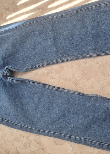 s Beden Düğmeli Mavi Regular Fit Midi Kadın Jean