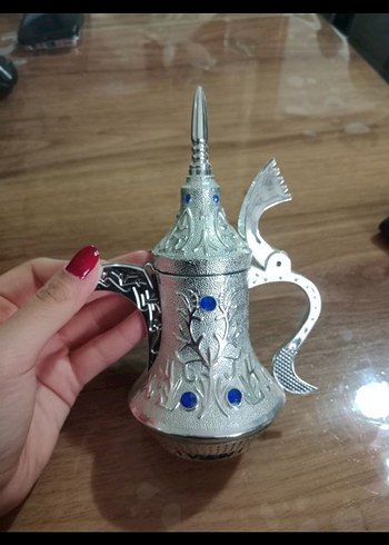 Renkli Taşlı Beyaz Mini Demlik
