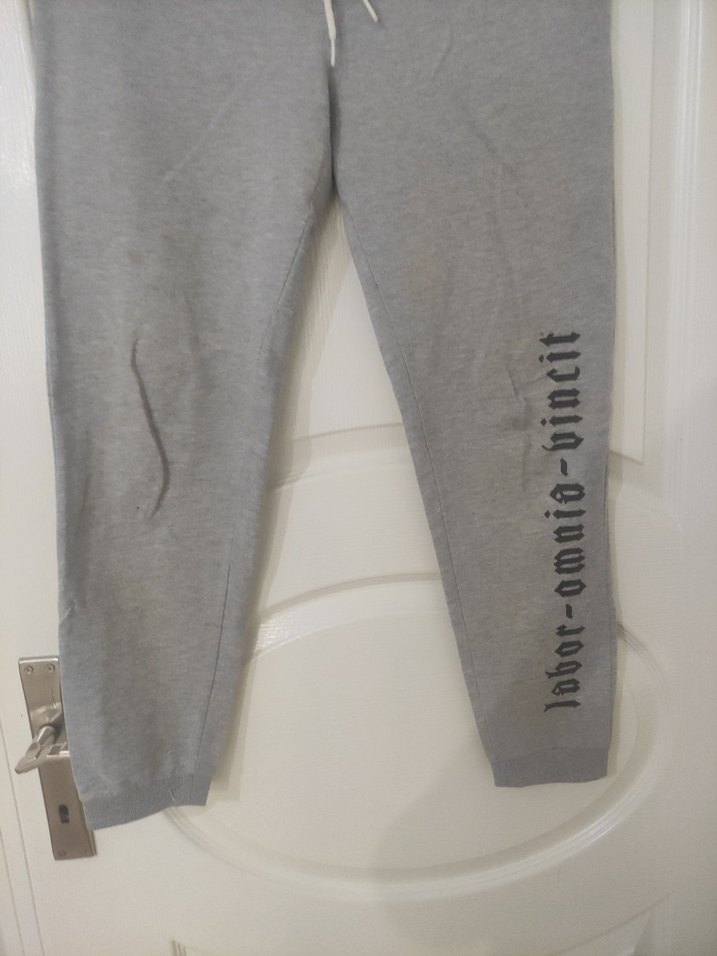 Gri erkek Pamuklu Rahat Kesim Eşofman - Görsel 2