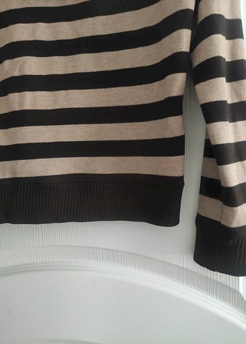 Bej Siyah Çizgili  Kazak - Görsel 3