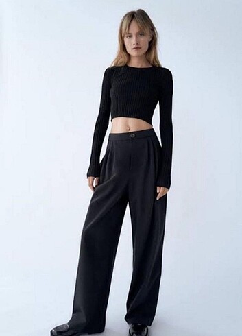 zara kumaş pantolon siyah small