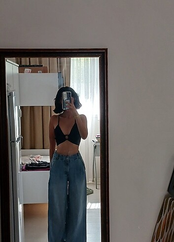 Stradivarius ipli halka detaylı crop