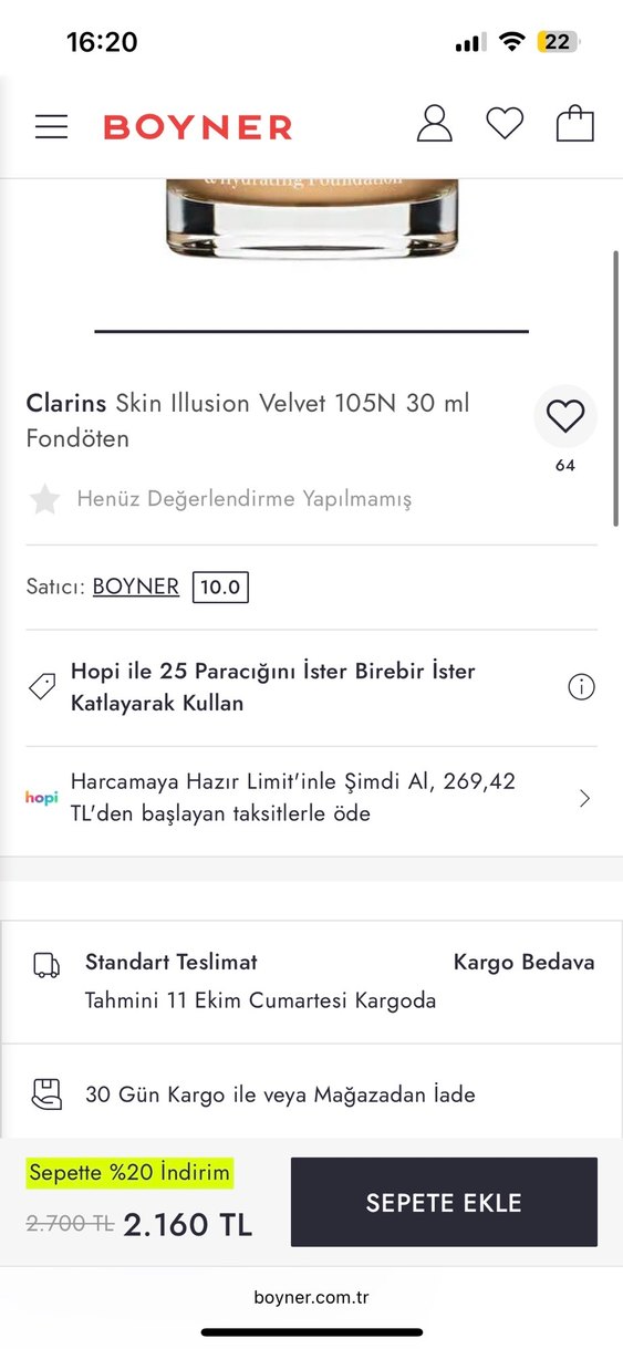 Clarins Skin Illusion Fondöten - Görsel 5