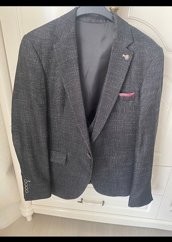 Gri Erkek Ceket Regular Fit Düğmeli