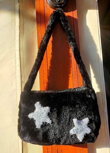 Zadig & Voltaire Siyah kadife fermuarlı kol çantası clutch çanta 